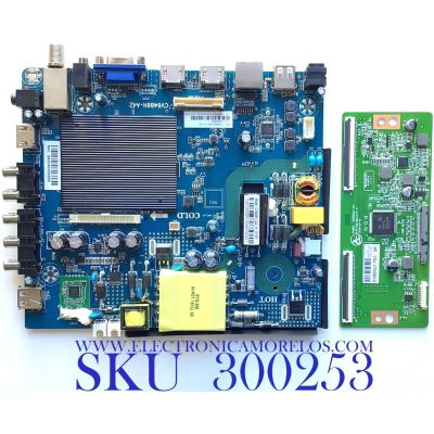 KIT DE TARJETAS PARA TV ELEMENT / NUMERO DE PARTE MAIN FUENTE	103100069 / CV6486H-A42 / 7.D6486HA42110.3A6 / 88H10271 / T-CON CV500U1-T01 / CV6744A1A-V1.0 / CV500U1-T01 2K / CV6744A1A / PANEL T500-TAF-DLED / DISPLAY CV500U1-T01 REV:01 / MODELO E2SW5018